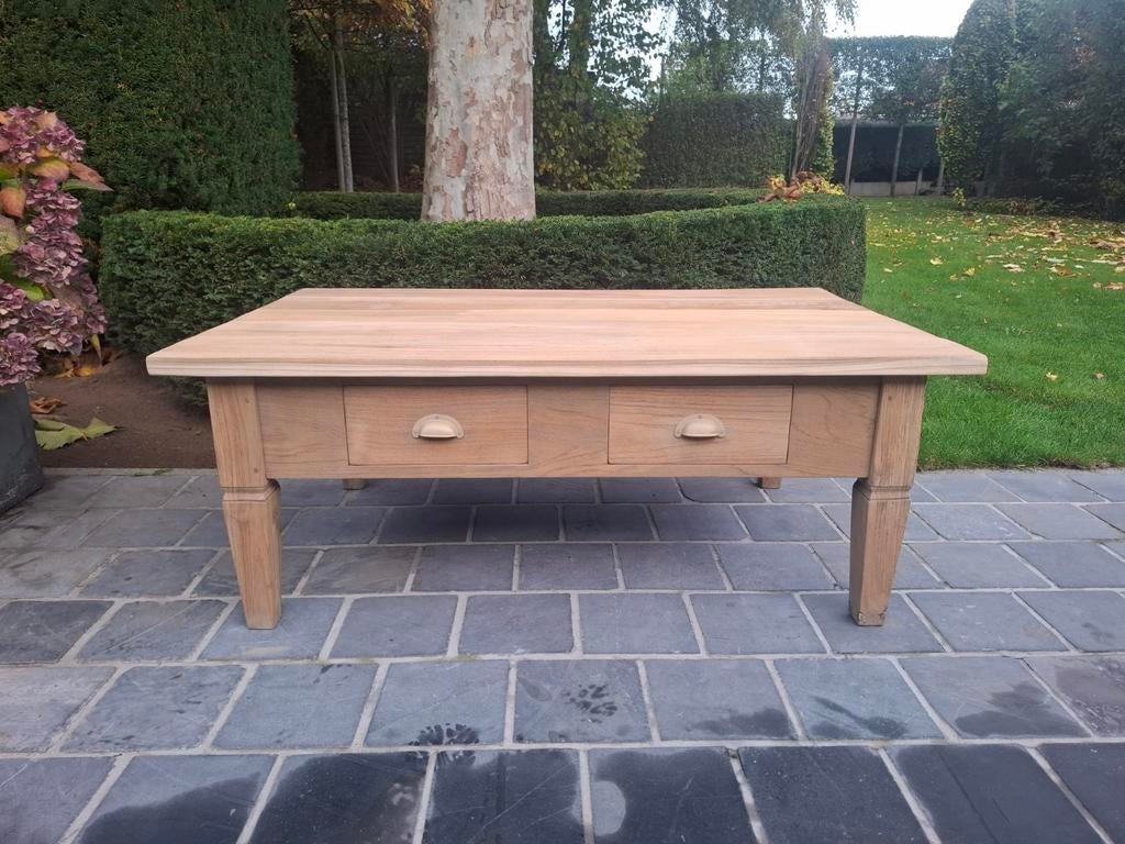 Salontafel uit massieve teak. Geluchtgomd., Ophalen of Verzenden