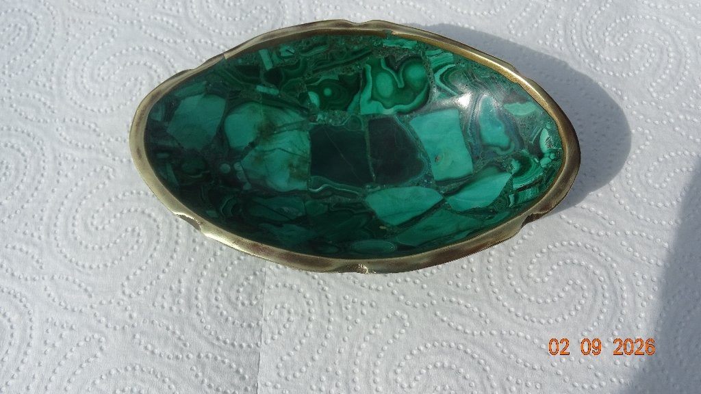 COUPELLE EN MALACHITE DU CONGO, Antiquités & Art, Fait main, Afrique, Autres matériaux, Vert