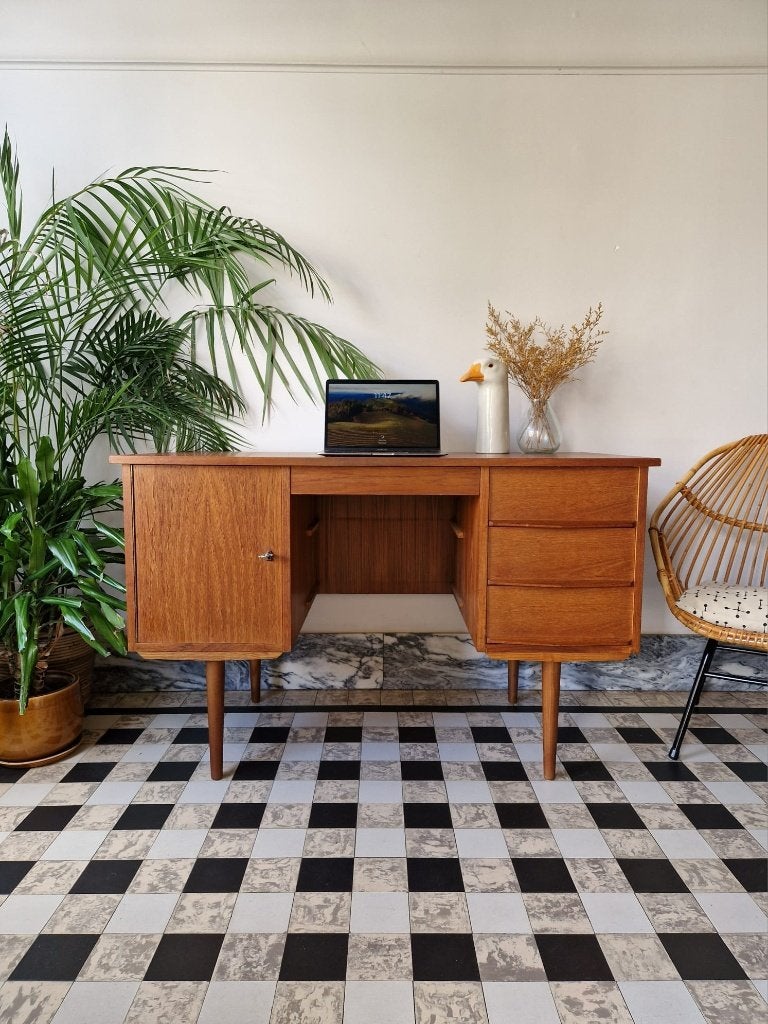 Vintage midcentury Deense bureau | retro, 120 cm, Vintage, Enlèvement, Utilisé