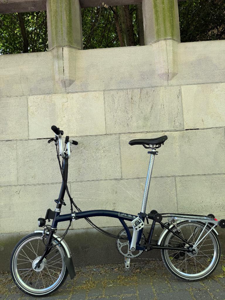 Brompton Tempest Blue H6R dynamoverlichting sublieme staat, Fietsen en Brommers, Ophalen, Brompton, 14 tot 16 inch, Versnellingen