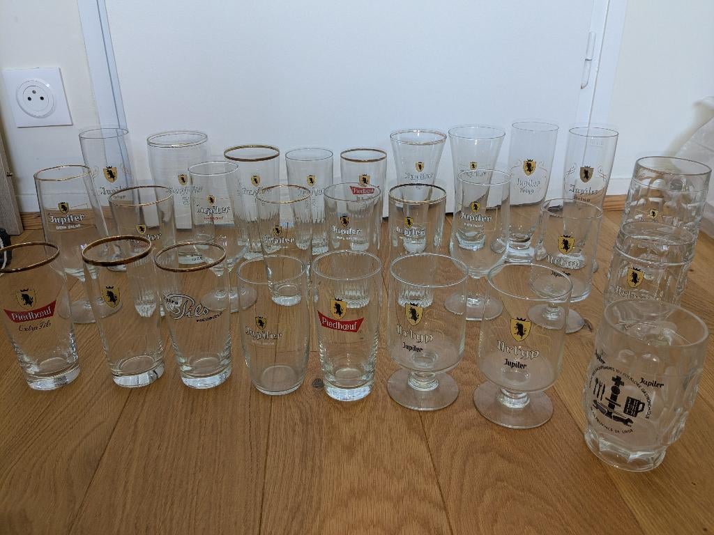 Verres et choppes brasserie Jupiler Urtyp Piedboeuf, Enlèvement, Jupiler