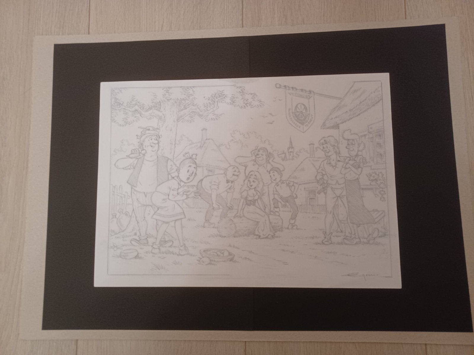 Originele tekening Suske en Wiske en De Geuzen, Ophalen of Verzenden, Suske en Wiske