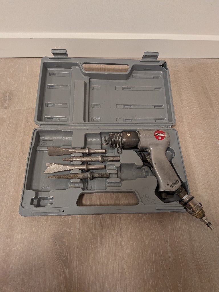 Pneumatische beitelhamerset Criko met 4 beitels, Ophalen, Gebruikt