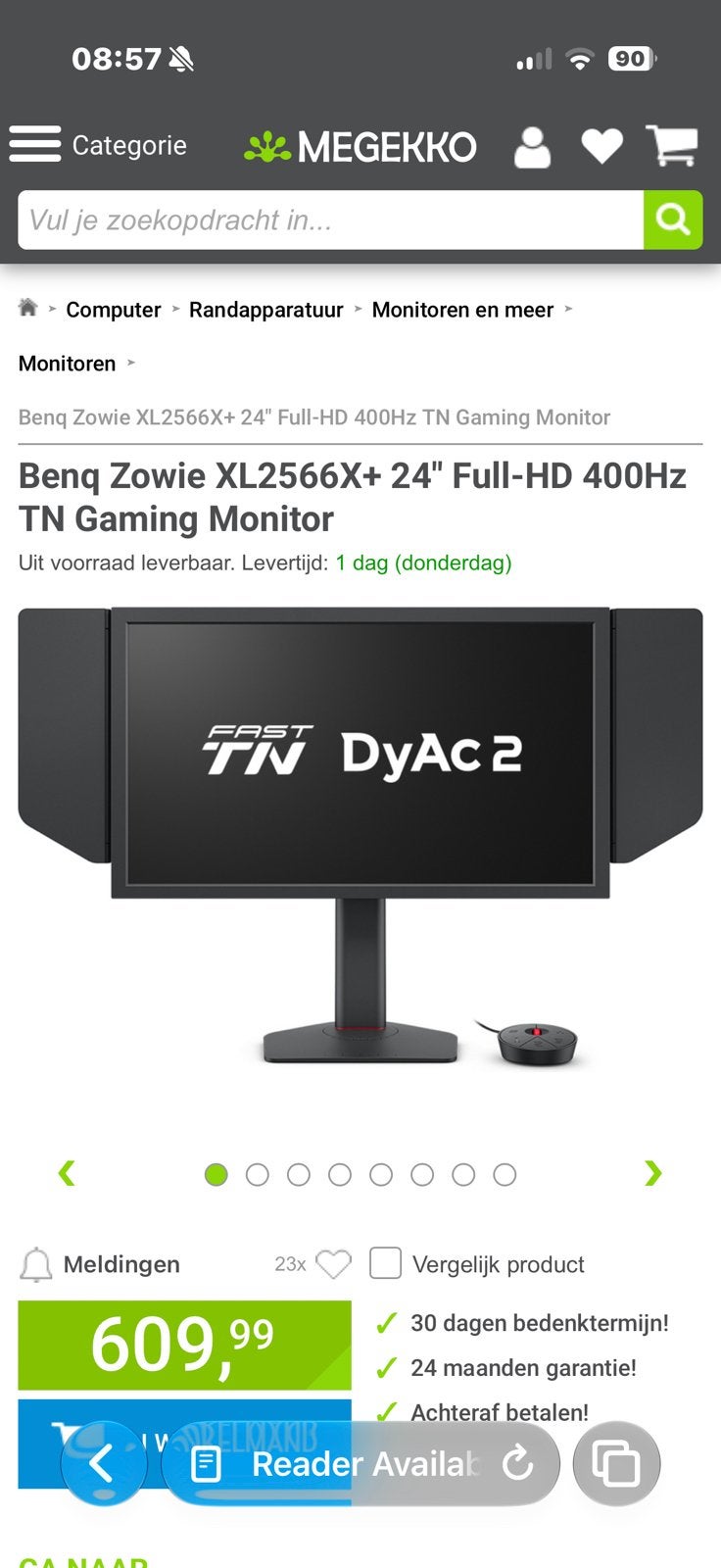 ZOWIE BENQ zl2566x+, Computers en Software, Ophalen, Zo goed als nieuw