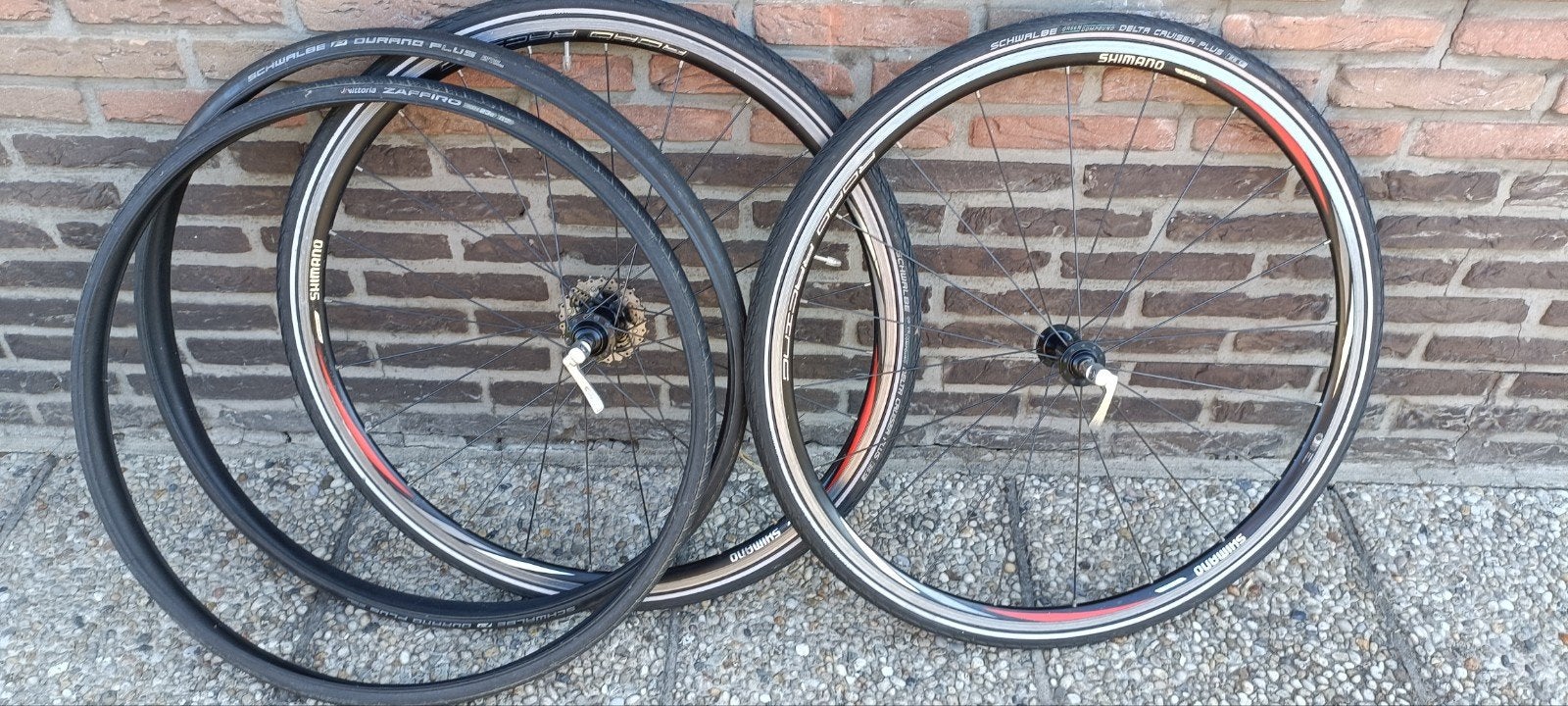wielset Shimano met 105 casette + extra banden, Fietsen en Brommers, Gebruikt, Aluminium, Shimano, Racefiets