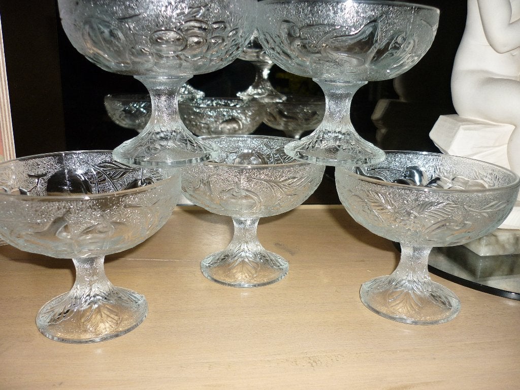 Fruit-ijscoupe 5 st, Huis en Inrichting, Keuken | Servies, Ophalen of Verzenden, Gebruikt, Glas, Glas of Glazen