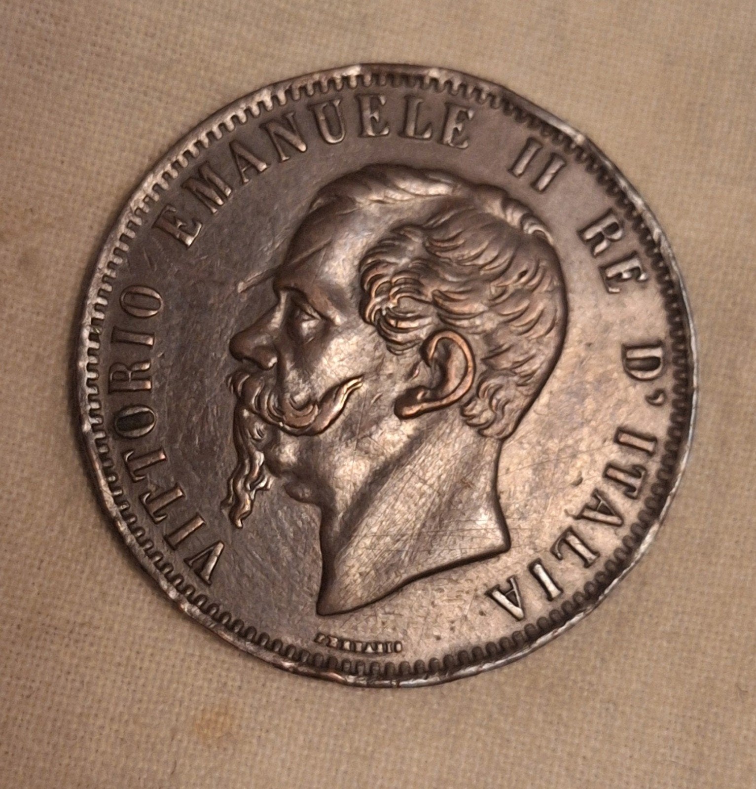 Originele Italiaanse Munt – 10 Centesimi 1867 (Vittorio Eman, Verzenden, Italië