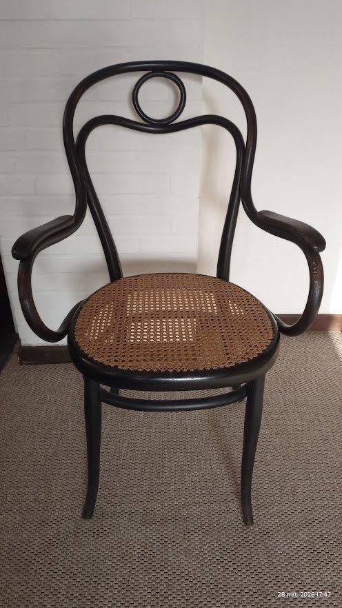 Thonet stoel met armleuning, Maison & Meubles, Chaises, Utilisé, Une, Bois, Noir, Enlèvement