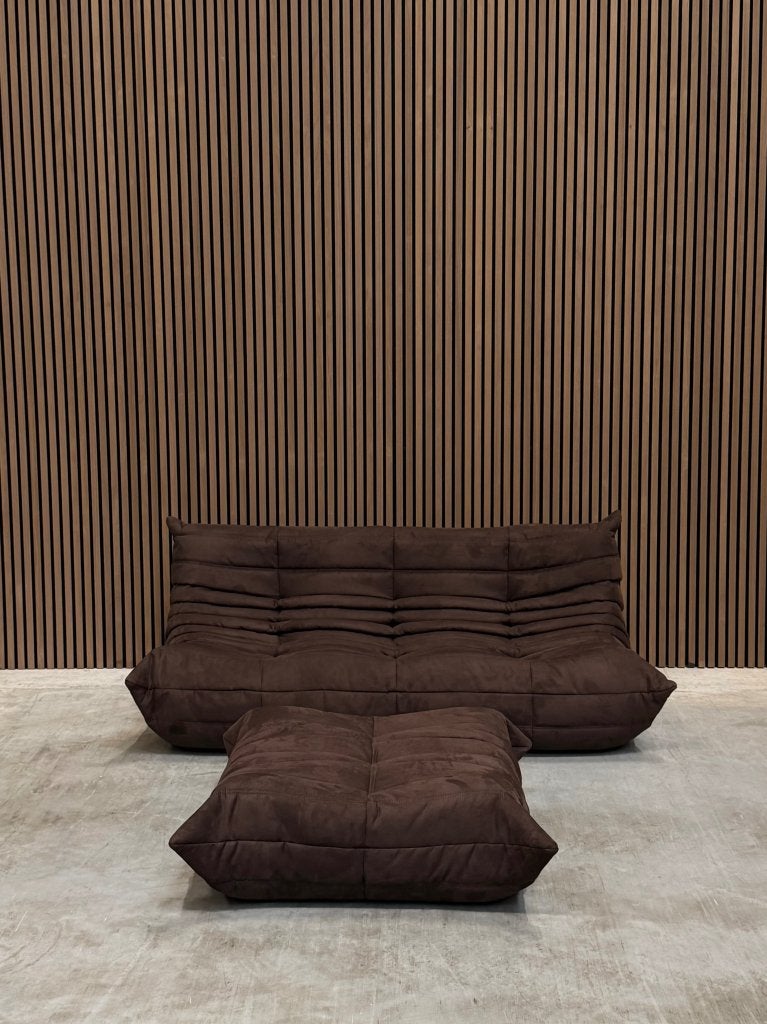 Ligne Roset Togo Large Settee driezits | Bruin Alcantara, Enlèvement ou Envoi