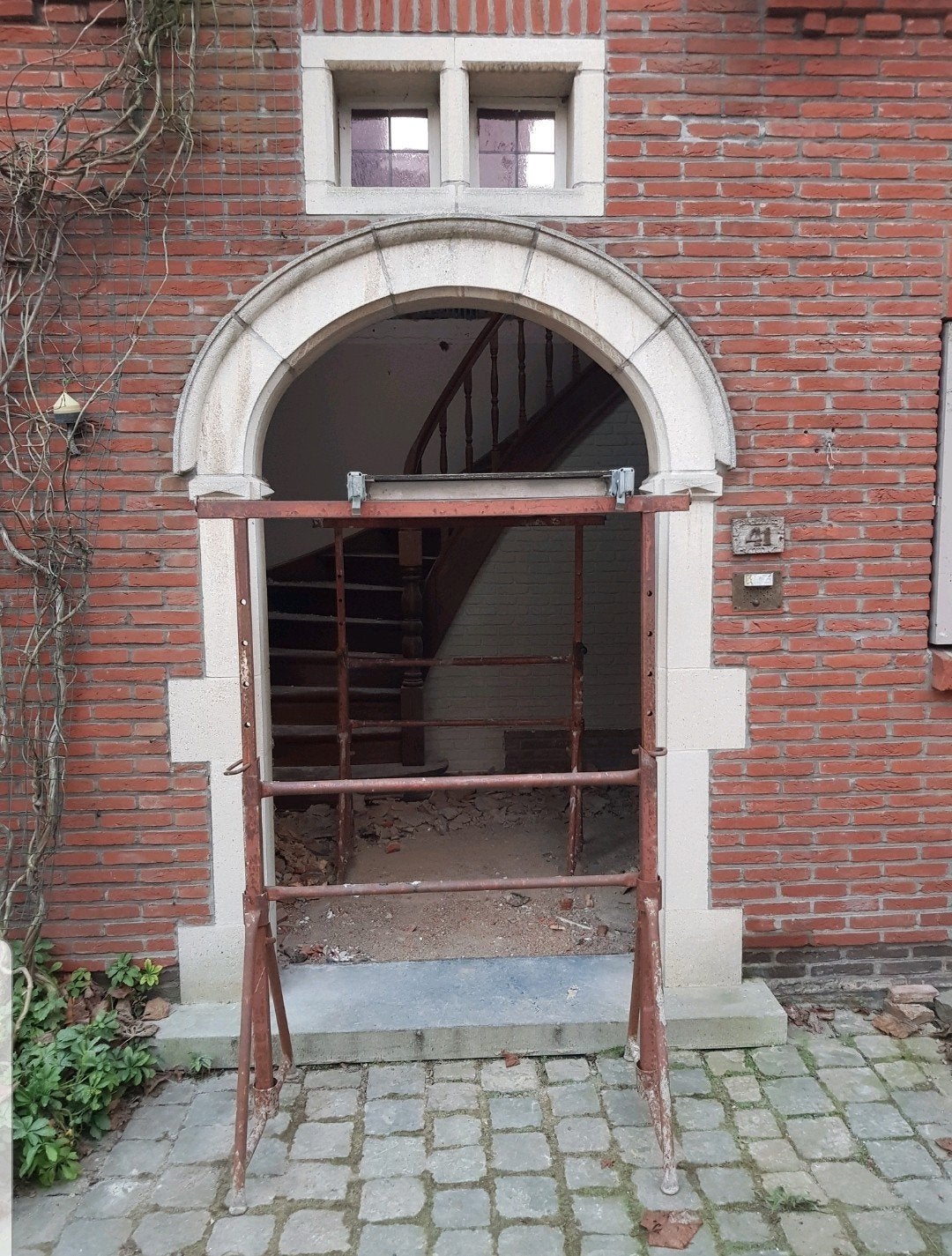 Massieve eiken voordeur, witsteenomlijsting,.., Ophalen