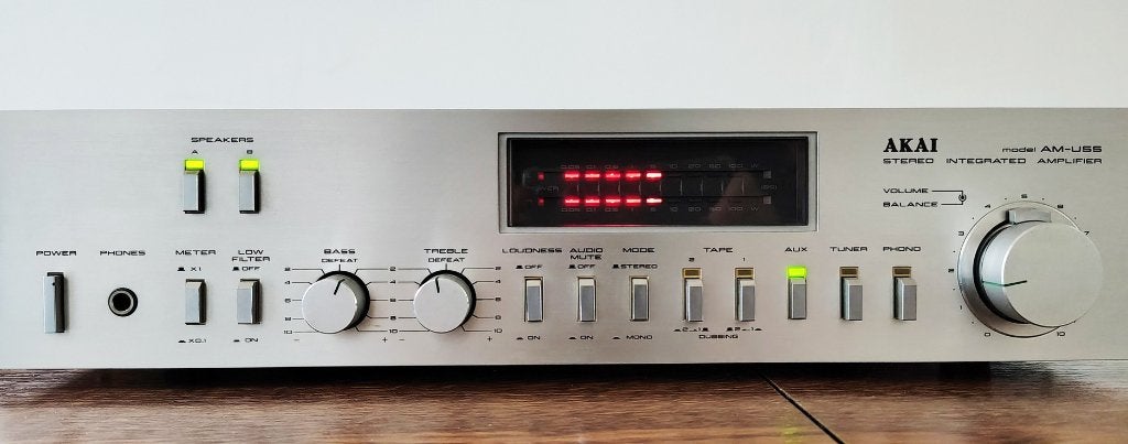 Amplificateur Vintage hi-fi Akai AM-U55 (1981-1982) Japan, Ophalen, Gebruikt, Stereo