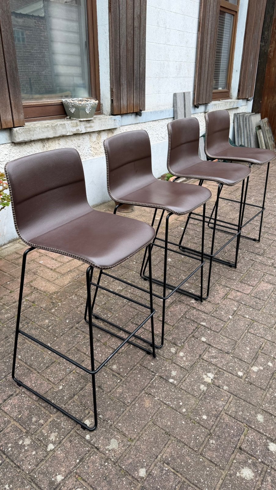 Moderne design barkruk - softline 4 stuks, Handtassen en Accessoires, Portemonnees, Ophalen, Gebruikt, Bruin, Overige merken