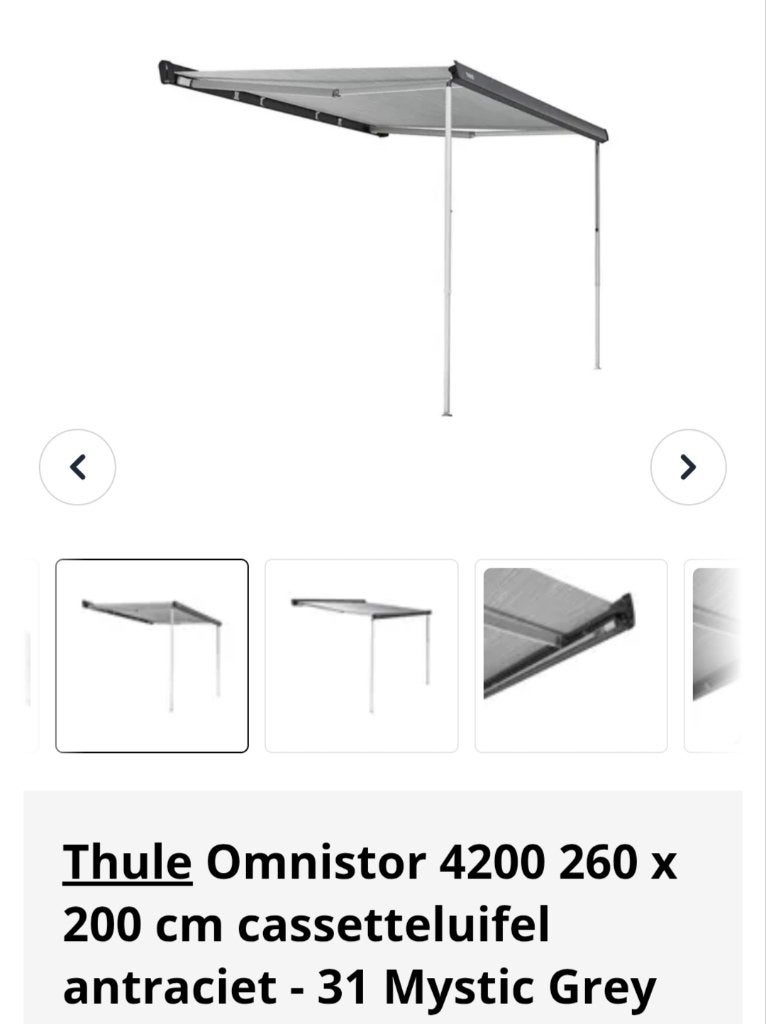 Thule Omnistor luifel, Enlèvement, Utilisé