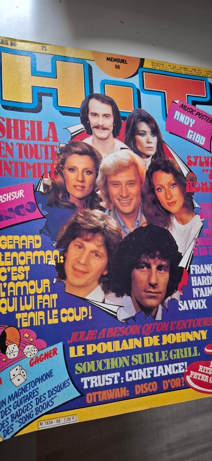 Hit 1980 sheila magazine sylvie vartan, Collections, Enlèvement ou Envoi, 1960 à 1980, Journal ou Magazine