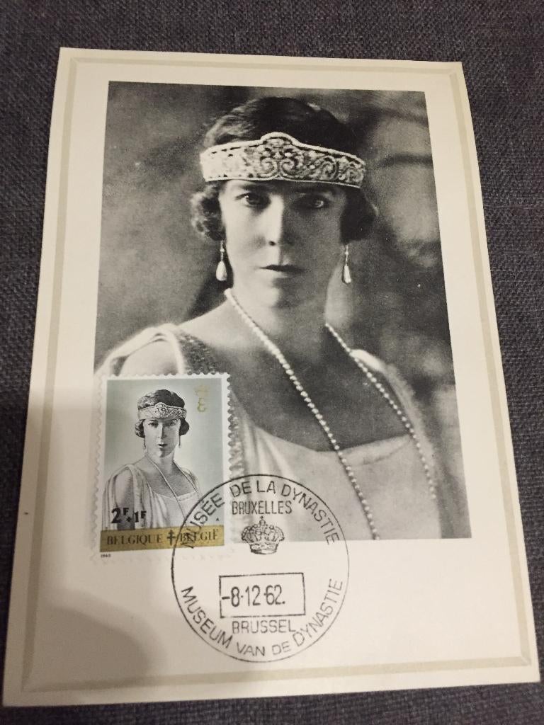 Briefkaart met stempel en zegel Koningin Elisabeth, Enlèvement ou Envoi, Affranchi, Dynastie