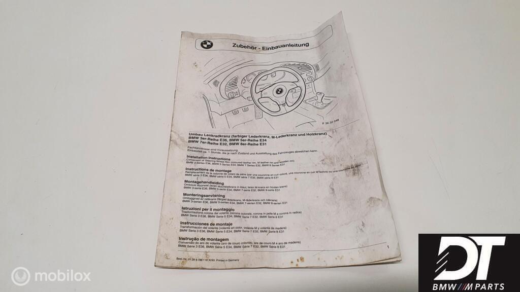 BMW E36 / E34 / E31 Sport stuur handleiding EBA 9788118, Auto-onderdelen, Gebruikt, Ophalen of Verzenden