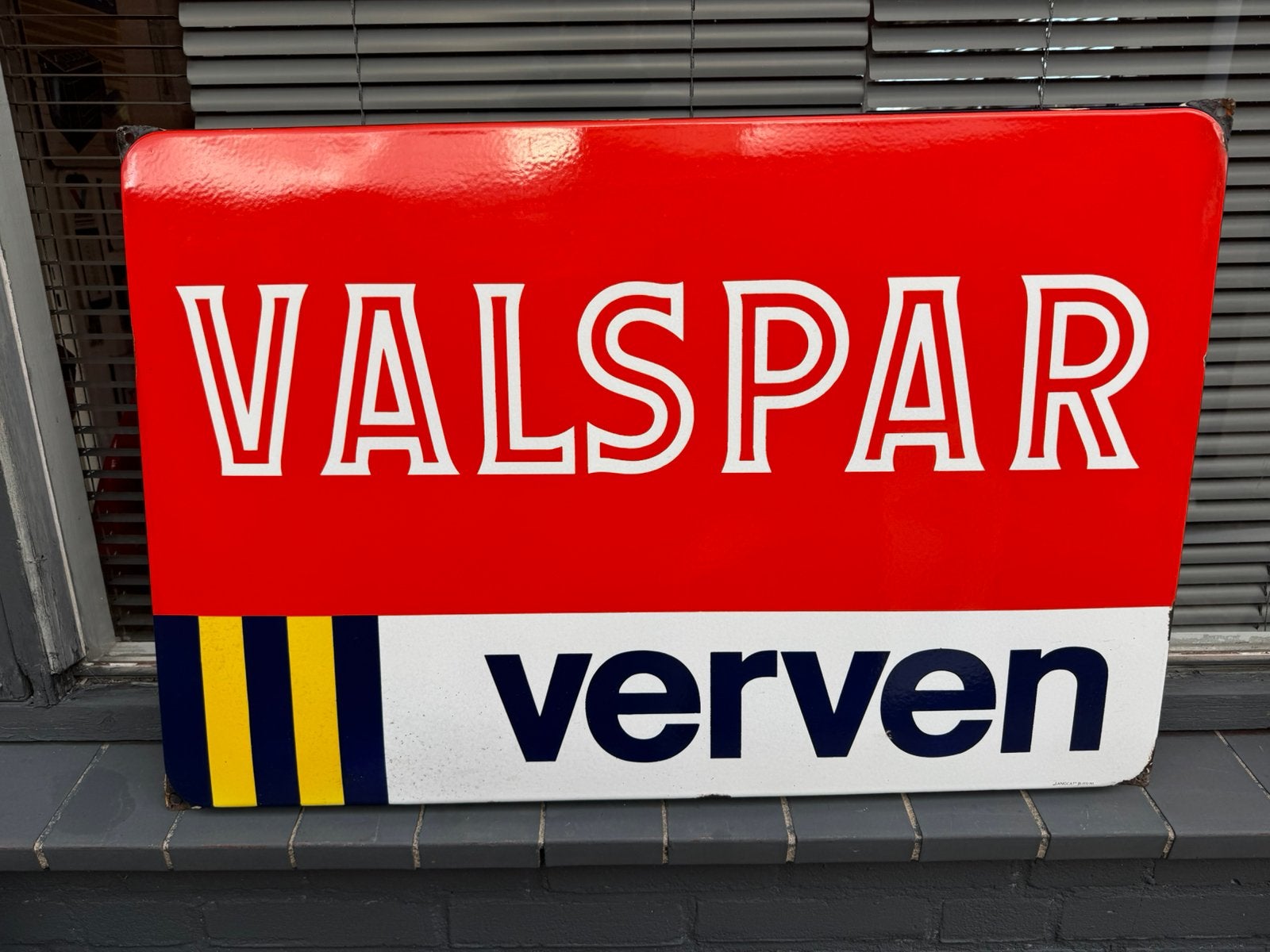 VALSPAR Verven oud emaille reclamebord, Reclamebord, Gebruikt, ., Ophalen of Verzenden
