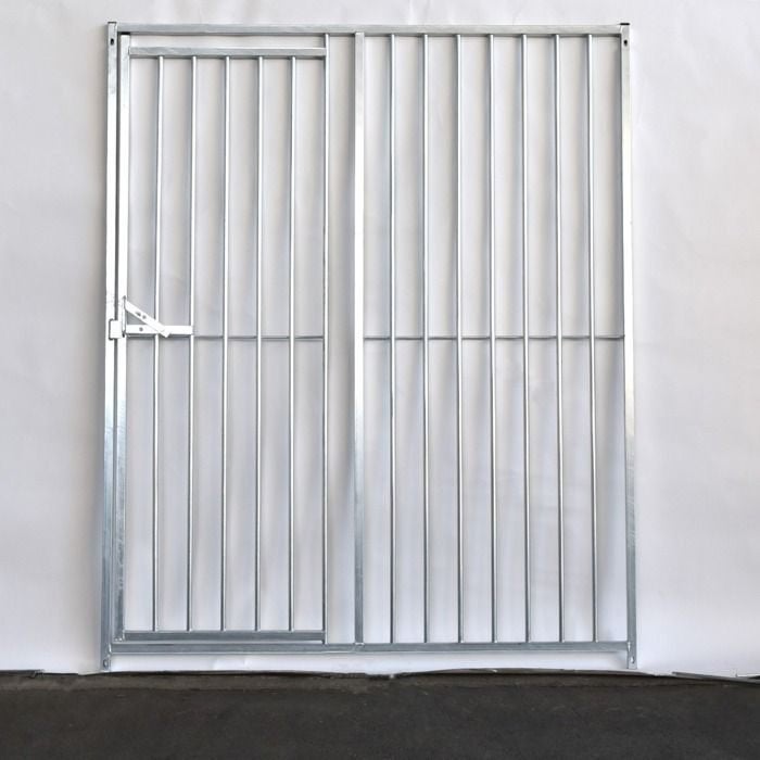 Grille galvanisé avec porte + pliante, 200 cm ou plus, Portail battant, Utilisé, Autres matériaux