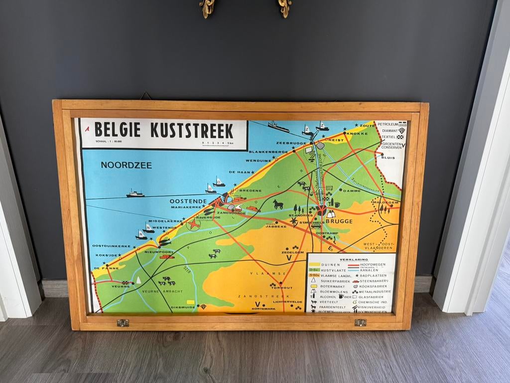 Schoolkader met 7 streken in België, Ophalen of Verzenden