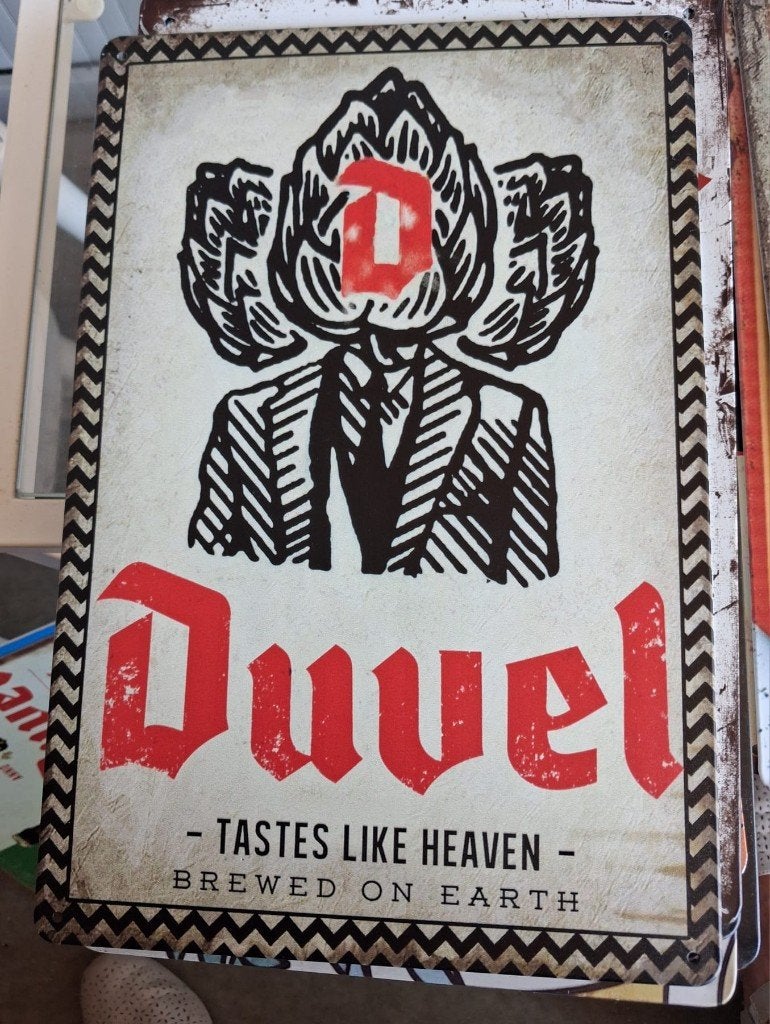 duvel reclameborden en kapstok, Enlèvement, Neuf, Panneau, Plaque ou Plaquette publicitaire, Duvel