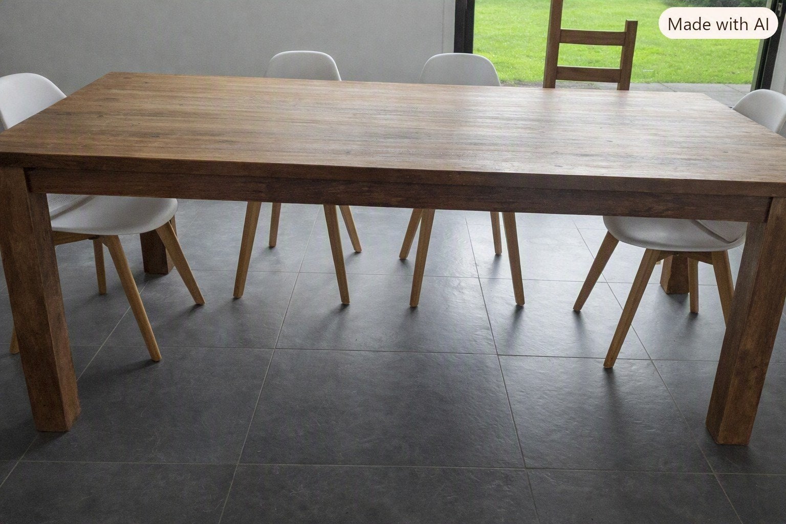 Tafel 220 x 100 cm, Huis en Inrichting, Ophalen, Gebruikt, 100 tot 150 cm, Teakhout