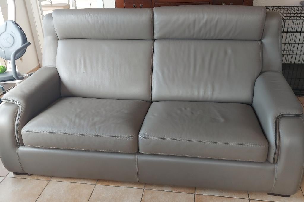 3zit zetel in buffel leder met bed, Maison & Meubles, Canapés | Sofas & Chaises Longues, Utilisé, Trois personnes, 150 à 200 cm