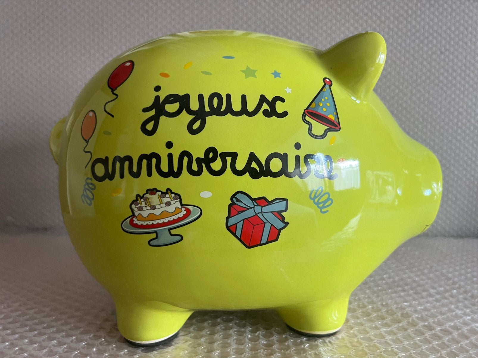 Tirelire cochon thème anniversaire, Collections, Tirelires, Enlèvement ou Envoi, Comme neuf