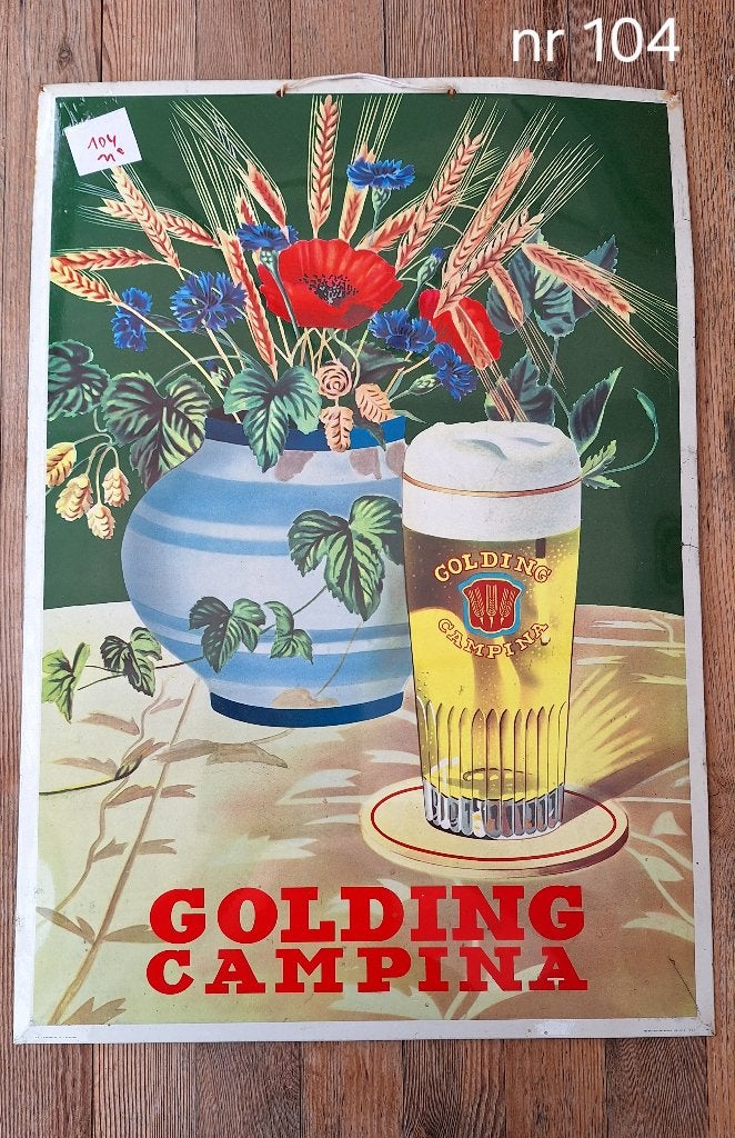 reclame bord Golding Campina langwerpig (nr104), Ophalen, Gebruikt, Reclamebord, Plaat of Schild, Overige merken