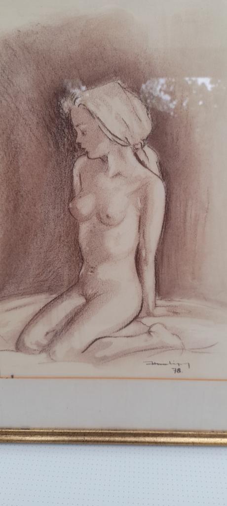 Tekening houtskool ?, Antiek en Kunst, Ophalen