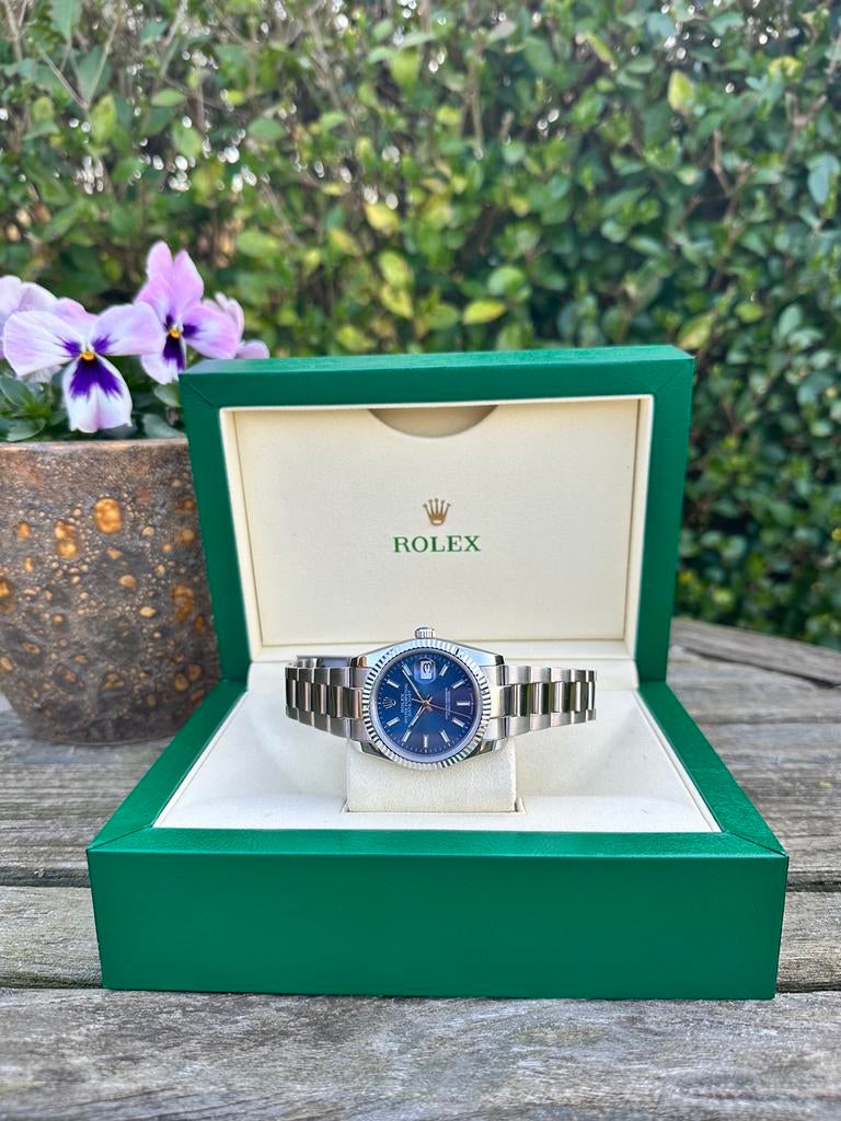 Rolex Datejust Blue Dial, Handtassen en Accessoires, Horloges | Heren, Ophalen of Verzenden, Nieuw, Rolex