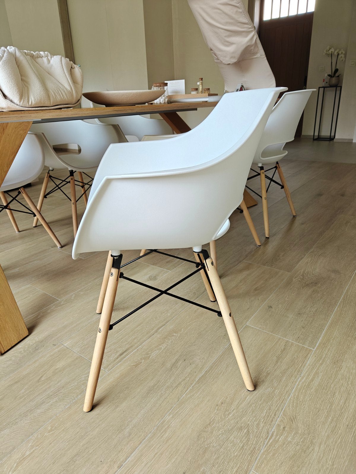 6 mooie design zetels te koop, Ophalen, Zo goed als nieuw, Wit, Modern
