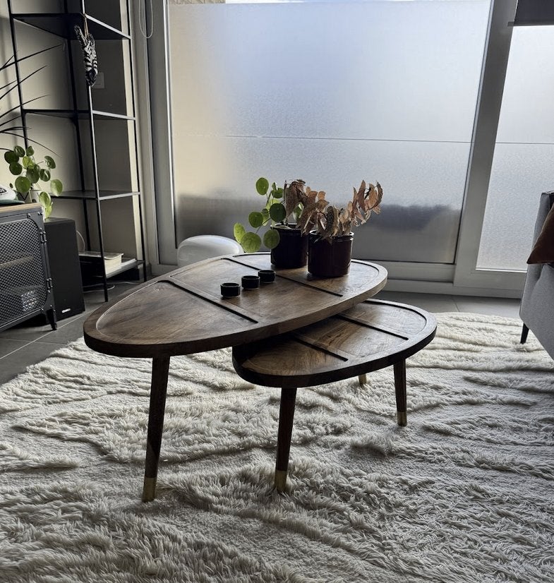 Houten salontafel (set van twee), 50 à 100 cm, Comme neuf, Enlèvement, 50 à 100 cm