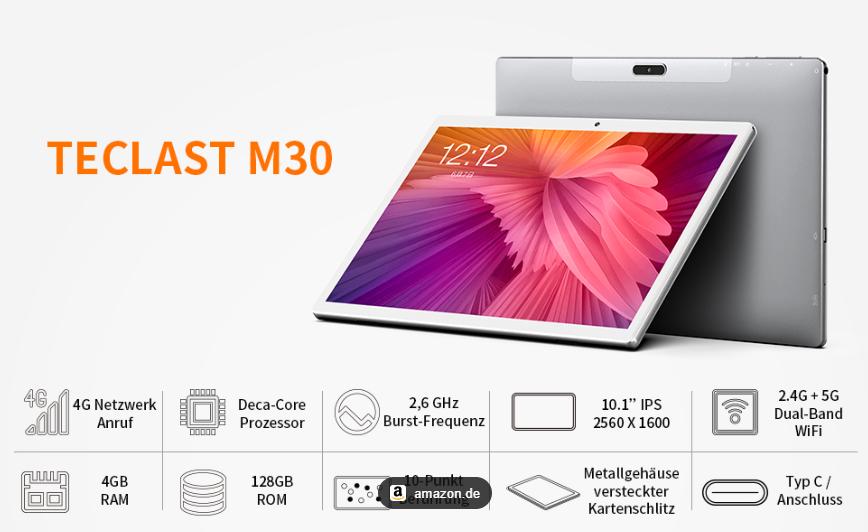 tablet teclast M30 10,1 inch 128 Gb rom, Gebruikt, M30, 128 GB, Ophalen