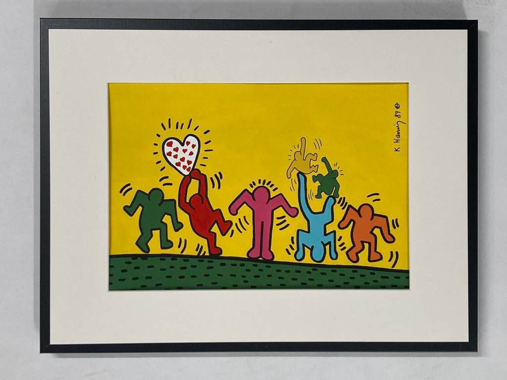 Keith Haring: tekening verkocht ingelijst, Antiek en Kunst, Ophalen of Verzenden