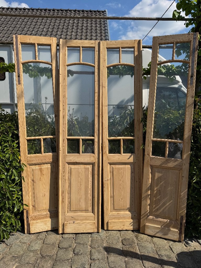 Binnendeur, grenen, vier-delig, Ophalen, Gebruikt, Minder dan 80 cm, 215 cm of meer