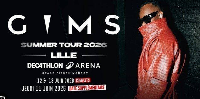 Concert de Gims Summer Tour Lille Decathlon Arena 11.06.2026, Tickets & Billets, Concerts | R&B & Hip-hop, Trois personnes ou plus