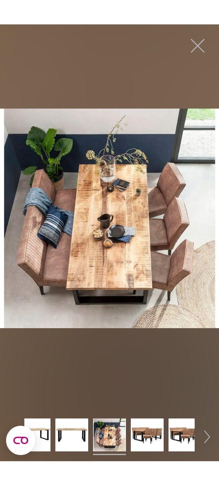 mango hout eettafel, 150 à 200 cm, Cinq personnes ou plus, Comme neuf, Enlèvement