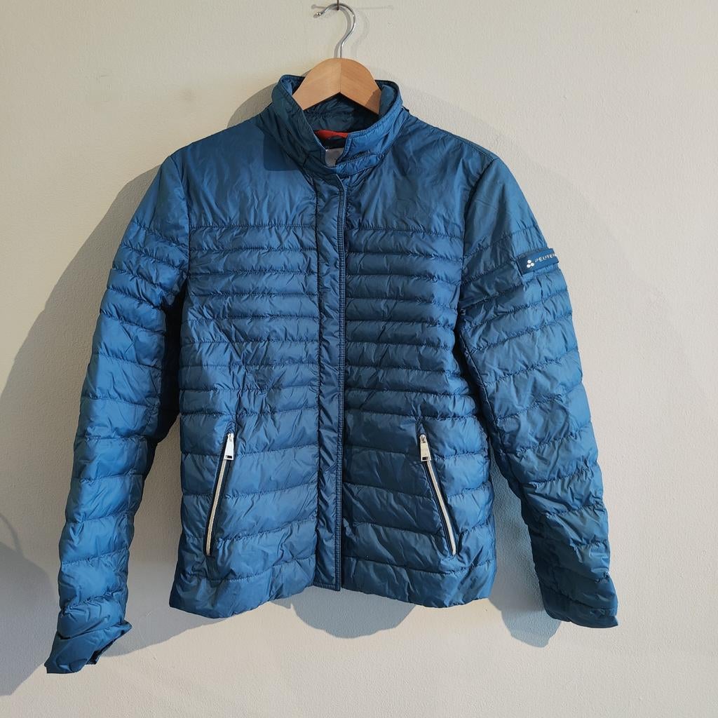 Peuterey blauwe lichte donsjas voor het tussenseizoen T L, Blauw, Maat 42/44 (L), Ophalen of Verzenden, Gedragen