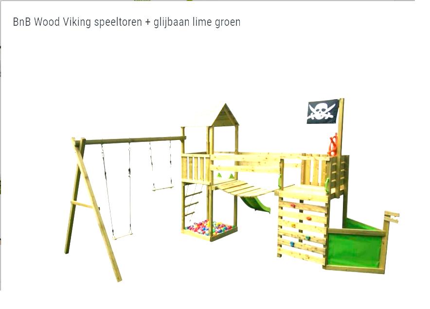 Nieuw speeltuig Hubo Viking speeltoren + glijbaan lime groen, Tuin en Terras, Overige Tuin en Terras, Nieuw, Ophalen