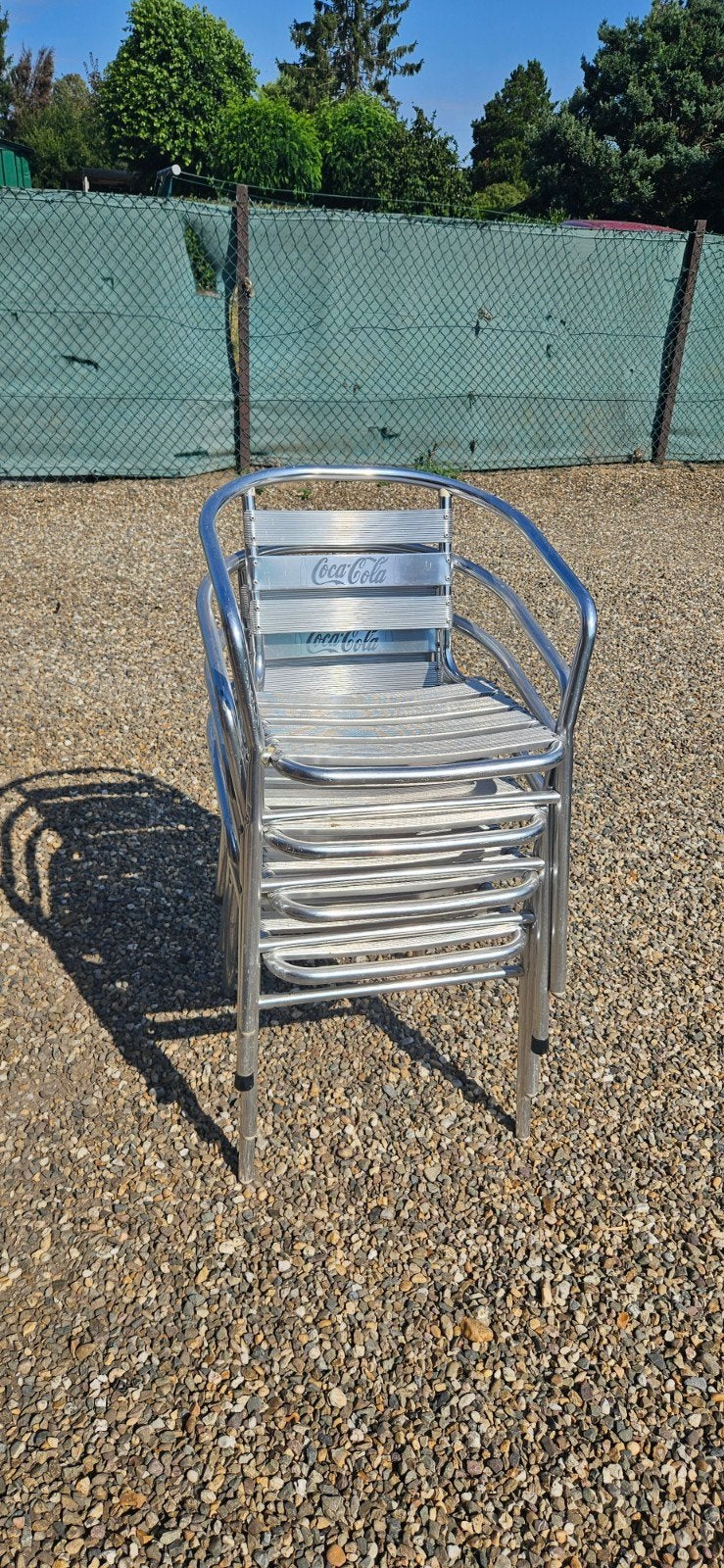 4 stoelen coca-cola, Tuin en Terras, Ophalen, Gebruikt, Aluminium