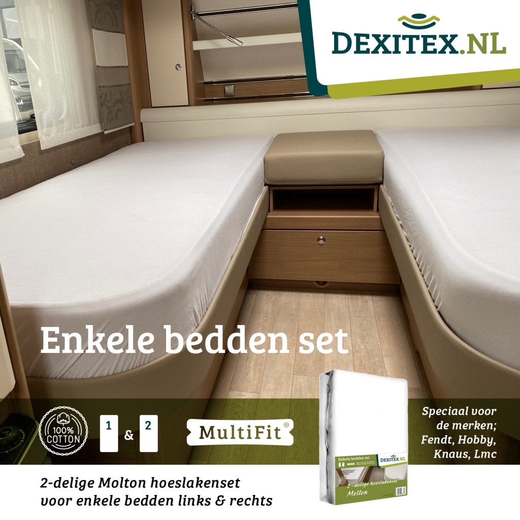 Enkele bedden Molton 2 Delig