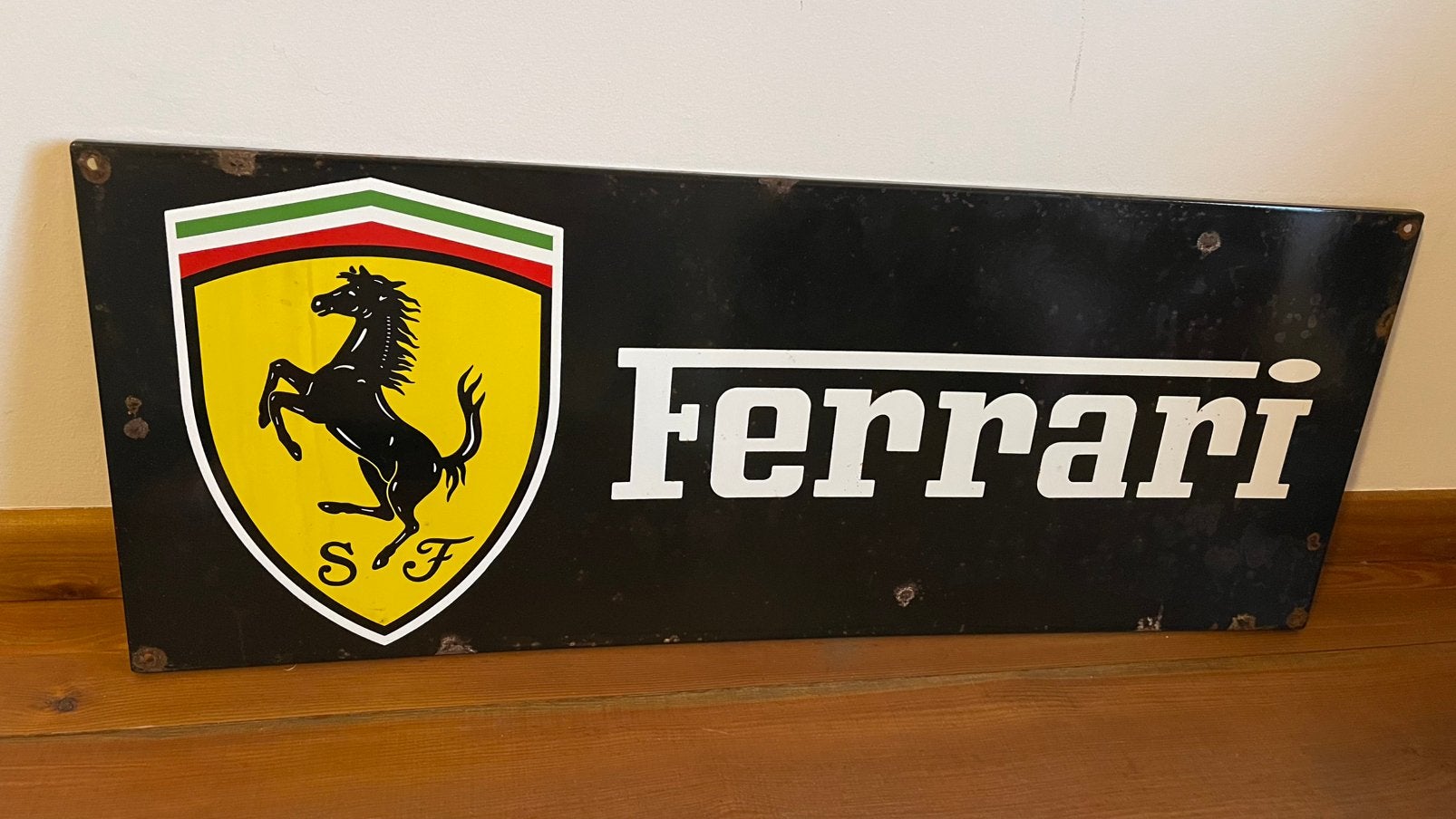 Emaille bord Ferrari. Reproductie., Ophalen of Verzenden, Gebruikt, Reclamebord