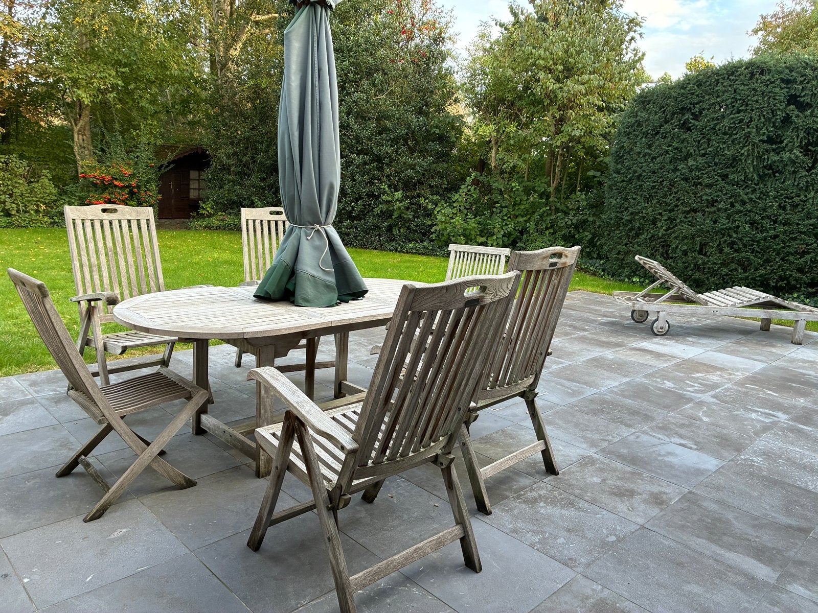 Teak tuinset lerk polo teak, Table à dinner, Salons de jardin, Utilisé, 6 places
