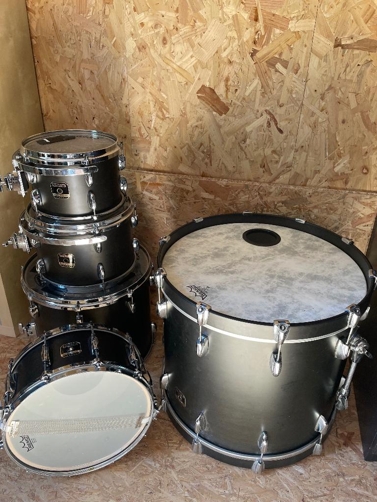 Gretsch drums renown maple 4 piece set satin black 2013, Muziek en Instrumenten, Drumstellen en Slagwerk, Ophalen, Gebruikt, Overige merken