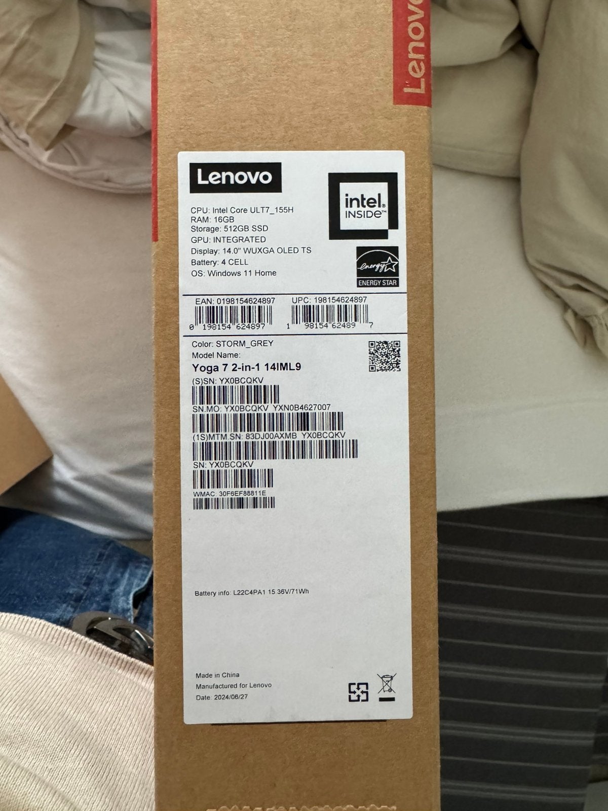 Lenovo Yoga 7 2-en-1 14IML9 – NEUF, Informatique & Logiciels, Enlèvement, Neuf, 14 pouces, SSD