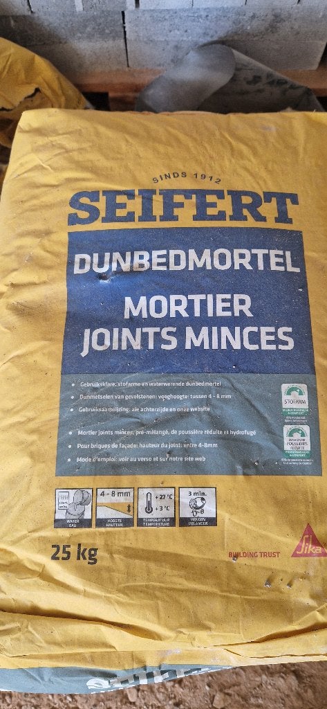 seifert dunbedmortel 7 stuks 25kg, Doe-het-zelf en Bouw, Ophalen, Nieuw, Overige typen
