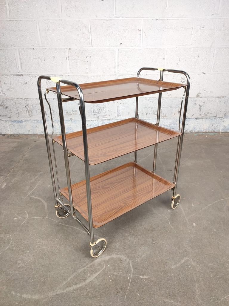 Vintage opvouwbare serveer trolley, Enlèvement, ., ., .