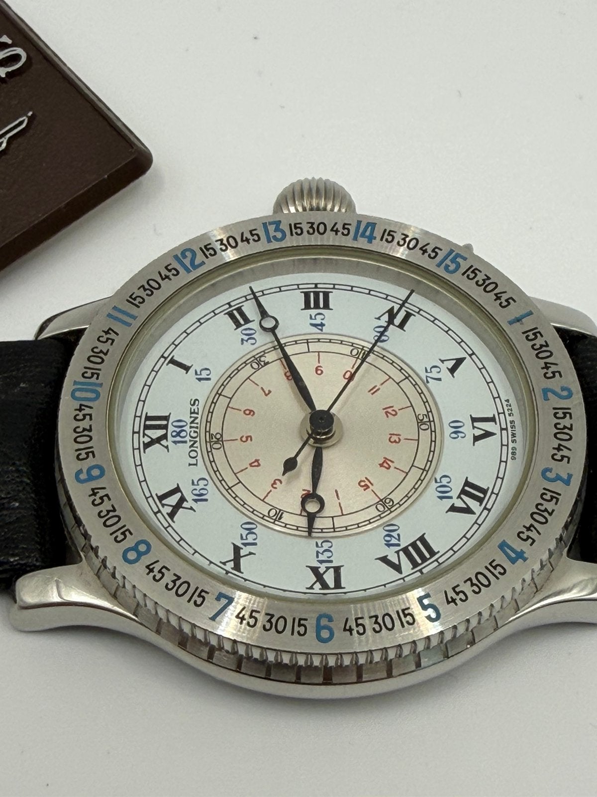 Longines Lindbergh Hour Angle 33mm (1987) NOS, Handtassen en Accessoires, Horloges | Heren, Overige merken, Overige materialen