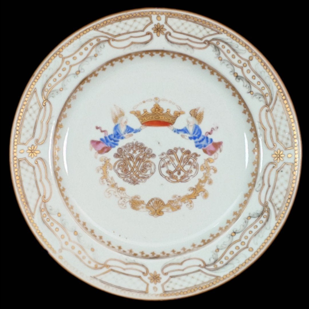 Chinees 18e eeuws armorial bord, Ophalen of Verzenden