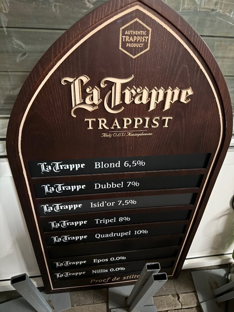 Bord la trappe, Verzamelen, Biermerken, Ophalen, Zo goed als nieuw, Reclamebord, Plaat of Schild, La Trappe